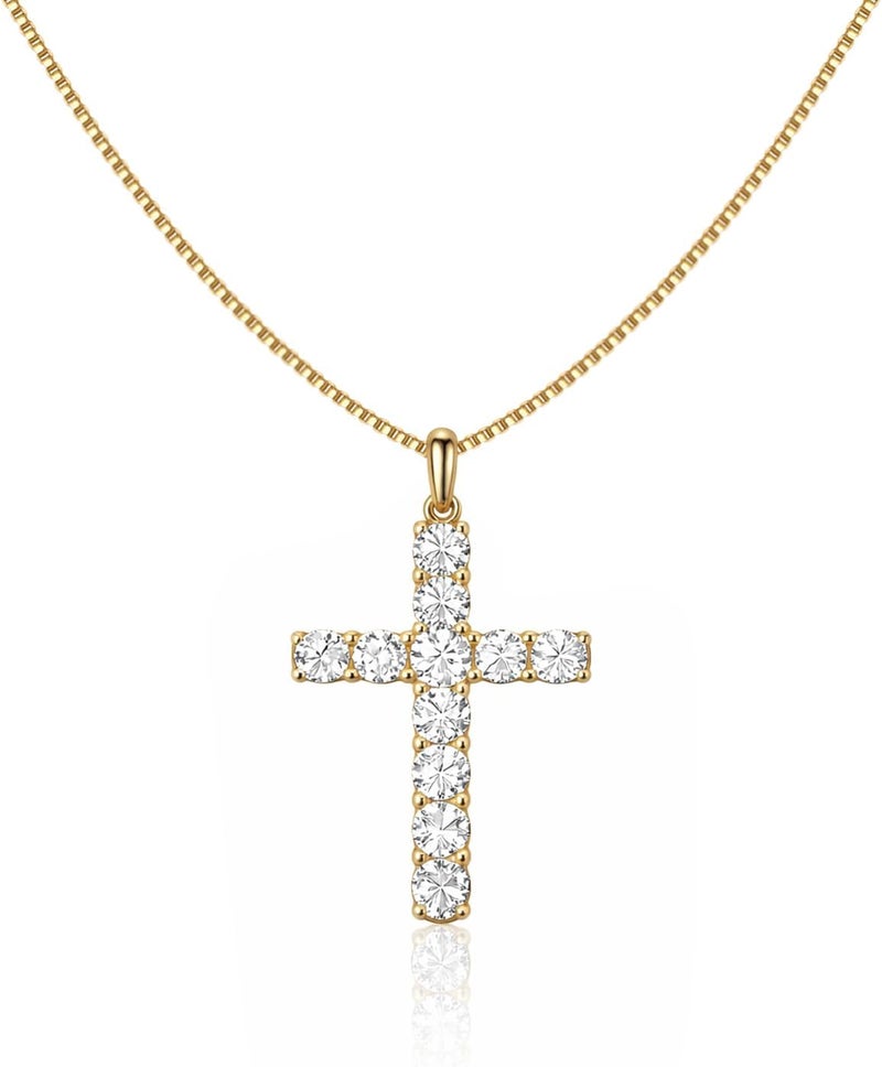 Poxtex Infinity Cross Necklace for Women, Unique Trendy Fahion Cross Jewelry Gifts, Non Tarnish & Waterproof Dainty Simple Gold Cross Pendant, Christian Religious Easter Faith Accessories Jewelry Gifts - Image 1